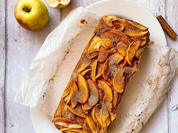 Halva-Infused Apple Loaf Cake