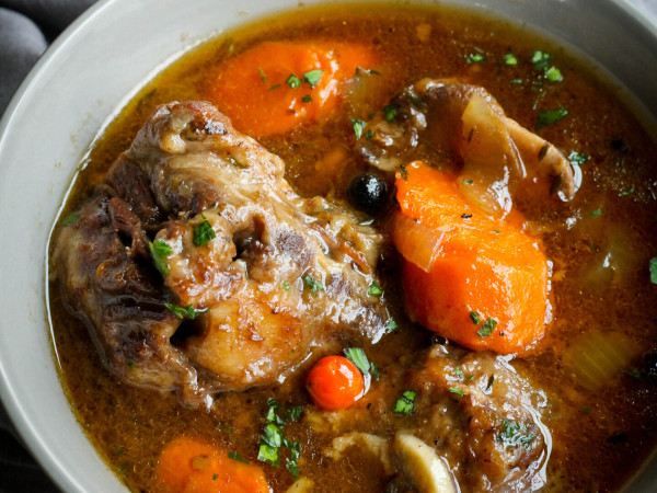 Comforting Slow Cooker Stew featuring Smoked Oxtail and Sweet Potatoes