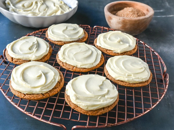 Gingerbread Cookies with a Cream Cheese Glaze
