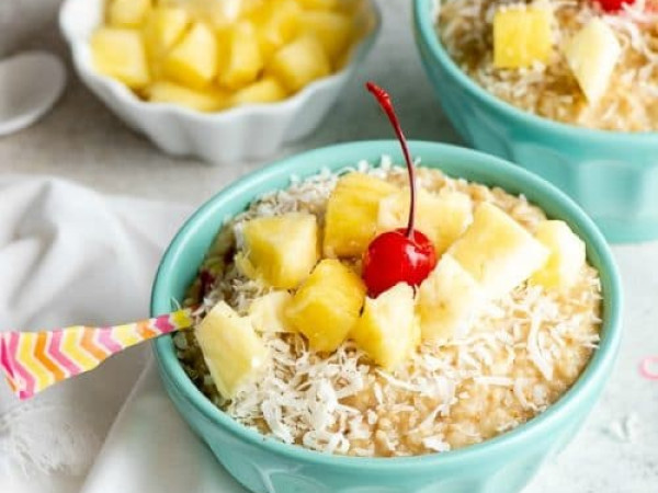 Steel-Cut Oats with Pina Colada Flavor