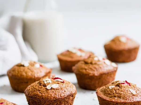Rhubarb and Bran Muffins for Vegans
