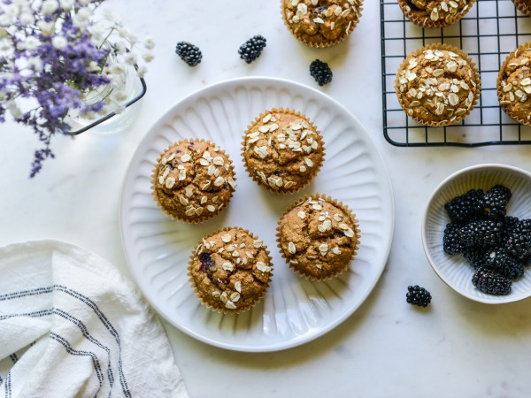 Oat Muffins with Blackberries, Gluten-Free Style