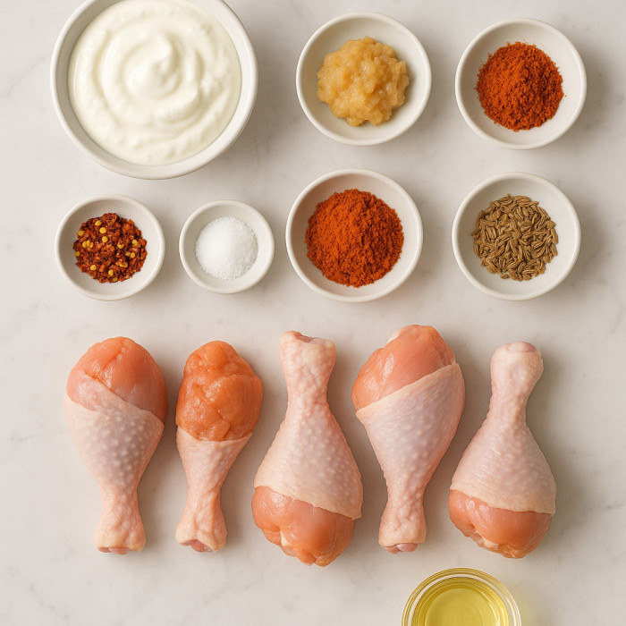 Chicken drumsticks cooked in an air fryer ingredients