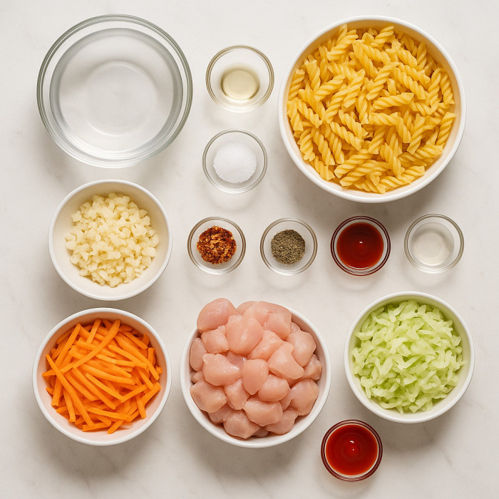 Flavorful Chicken Noodles ingredients