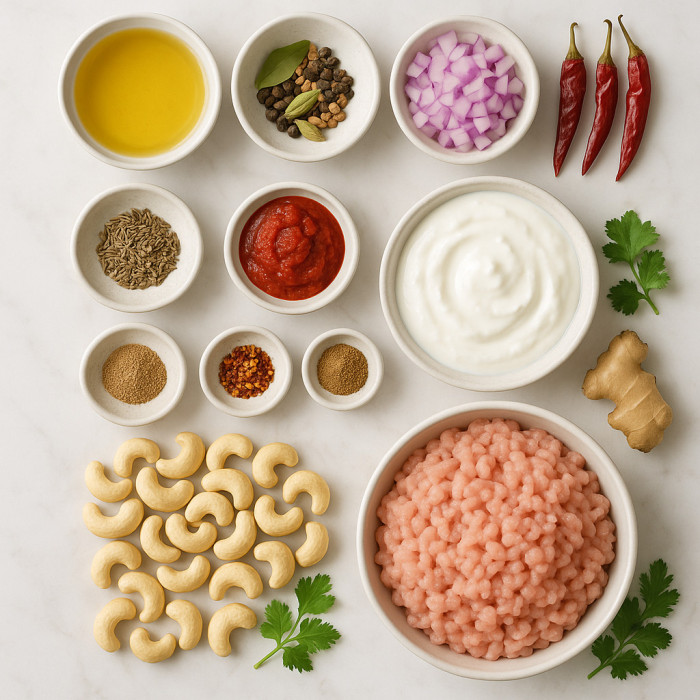 Chicken and Cashew Mince Dish ingredients