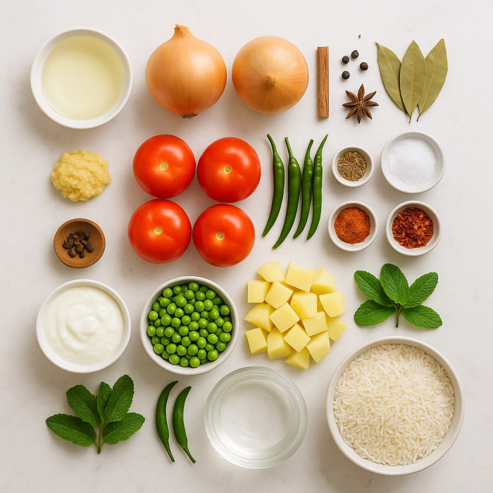 Peas and Potatoes with Rice ingredients