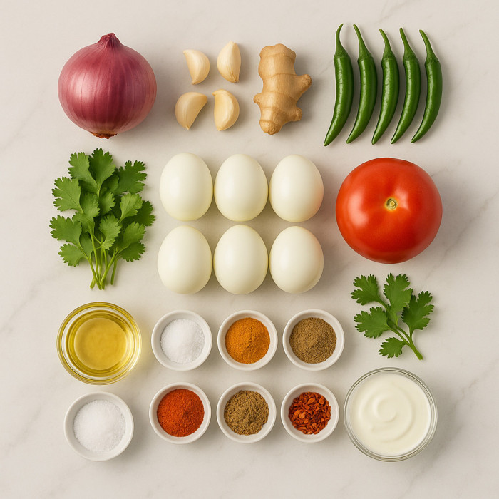 Velvety Egg Curry ingredients