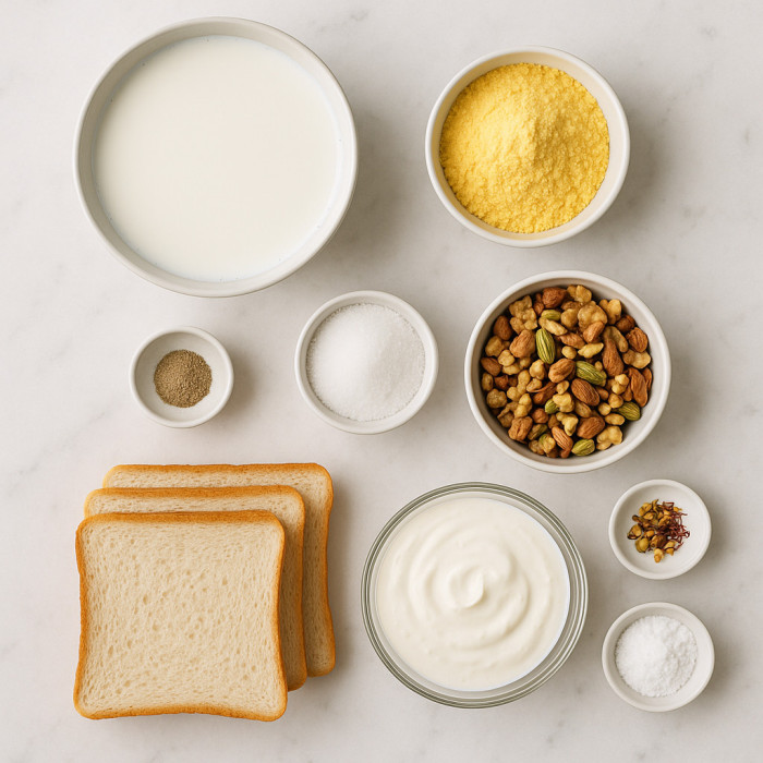 Indulgent Bread Pudding ingredients